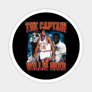 Willis Reed The Captain Basketball Legend Signature Vintage Retro 80s 90s Bootleg Rap Style Magnet